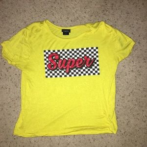 trendy yellow crop t-shirt